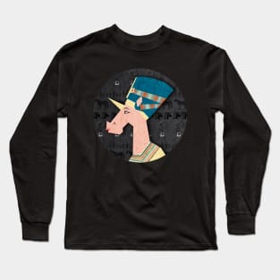 Queen Nefertiti Unicorn Long Sleeve T-Shirt